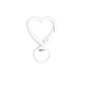 Chiusura a cuore bianca con anello girevole per portachiavi e accessori fai da te - Bianco