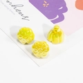 Lustrous pearl yellow lotus pod and bud charms for DIY jewelry and phone chains - Solid Yellow Iridescent