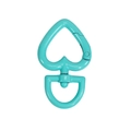 Tiffany blue heart-shaped swivel lobster clasp with matte lacquered finish for DIY keychains - Large / Large-Emerald