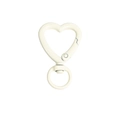 Chiusura a cuore in lega bianco crema con anello girevole per portachiavi fai-da-te - Beige