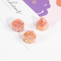 Three peach pink iridescent lotus root charms for DIY jewelry and phone chain accessories - Solid Orange Iridescent