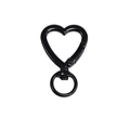 Chiusura a cuore nero opaco con anello rotante per accessori portachiavi fai-da-te - Nero