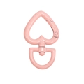 Light pink matte heart shaped spring ring keychain with 360 degree rotating D-ring - Large / Large-Light Pink