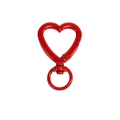 Moschettone rotante rosso a forma di cuore e anello in lega per portachiavi fai-da-te - Rosso