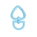 Light blue heart-shaped spring snap hook with D-ring for DIY keychain accessories - Large / Large Light Blue