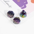 Chameleon gradient metal lotus seed pod beads with hole for DIY jewelry making - Solid Dark Royal Blue Iridescent