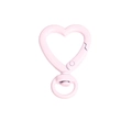 Chiusura a molla a cuore rosa in lega per portachiavi fai-da-te con anello girevole - Rosa Chiaro