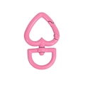 Pink heart-shaped metal spring ring buckle with D-ring swivel for DIY keychains - Large / Large - Peach