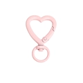 Chiusura a moschettone rosa a forma di cuore con anello rotante per portachiavi DIY - Rosa Chiaro