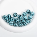 Sky blue acrylic leopard print beads with smooth finish for DIY jewelry crafts - Solid Leopard Print / 16mm / Emerald