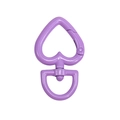 Purple heart-shaped spring clasp with swivel ring in durable painted alloy finish - Large / Large-Medium Purple