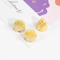 Translucent yellow lotus pod pendant with pearlescent finish for DIY jewelry making - Solid Light Yellow Iridescent