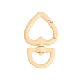 Peach heart-shaped swivel lobster clasp with rotating D-ring for DIY keychains - Large / Large-Grapefruit