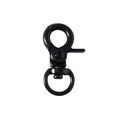 Matte black metal swivel lobster clasp with 360-degree rotation for DIY keychains - Black