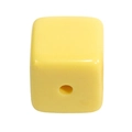 DIY yellow acrylic cube beads with smooth rounded corners and center hole for jewelry making - Extra Large (15.5mm) / Yellow