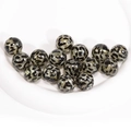 Polished round acrylic beads with classic leopard print patterns for DIY jewelry craft - Transparent Leopard Print / 16mm / Off-white