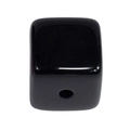 Polished black acrylic cube bead with center hole for DIY necklace and jewelry making - Extra Large (15.5mm) / Black
