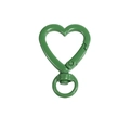Chiusura a moschettone verde a forma di cuore con anello girevole per portachiavi - Verde Scuro