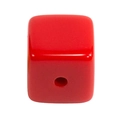 Single vibrant red square acrylic bead with hole for DIY jewelry and phone chain crafting - Extra Large (15.5mm) / Red