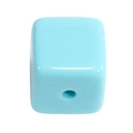 Light blue acrylic cube bead with rounded edges and central hole for DIY jewelry making - Extra Large (15.5mm) / Blue
