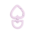 Light purple heart-shaped spring ring clasp with D-ring swivel for DIY keychain accessories - Large / Large-Pale Purple