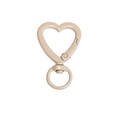 Portachiavi beige a forma di cuore in metallo con anello a molla e girevole - Color Tè al Latte
