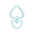 Light blue heart-shaped swivel lobster clasp with rotating D-ring for DIY keychains - Large / Large-Aqua Blue