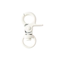 White swivel lobster clasp with round snap hook for DIY keychains and craft accessories - Off White