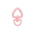 Pink heart-shaped spring clasp with rotating ring for DIY keychains and accessories - Small / Small-Peach