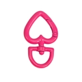 Rose pink heart shaped spring lobster clasp with 360-degree rotating alloy d-ring - Large / Large-Rose Red