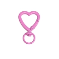 Chiusura a scatto a forma di cuore viola rosa con anello girevole per portachiavi fai da te - Rosa Chiaro Viola