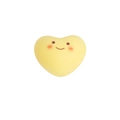 Matte citroengele acryl hartkraal met cartoon smiley voor DIY handwerkprojecten - Hart Oog Glimlach / Geel