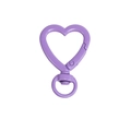 Moschettone a cuore in metallo viola lavanda con base ad anello rotante a 360 gradi - Viola scuro