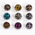 Assorted leopard print acrylic round beads in nine colors for DIY jewelry and crafts - Transparent Leopard Print / 16mm / Multicolor