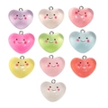 Ciondoli a cuore con sorriso in acrilico e glitter per gioielli fai da te e artigianato - Ciondolo Cuore Glitterato / Colore Casuale