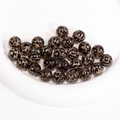 Spherical acrylic beads featuring leopard print and holes for DIY jewelry making - Transparent Leopard Print / 12mm / Light Coffee