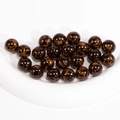 DIY leopard print acrylic round beads with polished finish for jewelry making - Transparent Leopard Print / 12mm / Dark Coffee