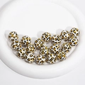 Bulk set of round acrylic leopard print beads with through-holes for DIY jewelry making - Solid Leopard Print / 16mm / Orange