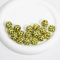 Acrylic leopard print round beads in yellow and brown for DIY jewelry making - Solid Leopard Print / 16mm / Fruit Green