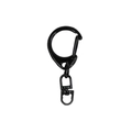 Mattschwarzer Metall-Karabinerverschluss mit rundem Federring für DIY-Schlüsselanhänger - D-Ring-Clip-Anhänger / Schwarz