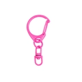 DIY Metall Schlüsselring Zubehör mit Karabinerverschluss und pinkfarbener Lackierung - D-Ring-Clip-Anhänger / Fuchsia