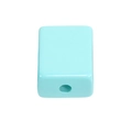 Perle rectangulaire bleu clair en acrylique avec surface lisse et trou central pour bijoux - Perlage / Rectangulaire - Émeraude Clair