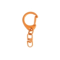 Karabinerverschluss aus hellorangefarbener Legierung mit Schlüsselring für Bastelbedarf - D-Ring-Clip-Anhänger / Orange