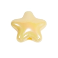 Iridescent pale yellow star-shaped bead with pearl finish for DIY jewelry crafts - Straight Hole Flat Pentagram / Solid Yellow