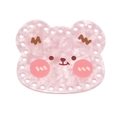 Base de oso de acrílico mármol rosa con agujeros pre-perforados para manualidades - Oso - Rosa