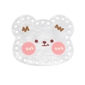 DIY white acrylic bear head charm with pre-drilled holes for crochet bag accessory - Bear-White