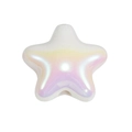 Iridescent white star bead with pearlescent finish for DIY jewelry and phone chains - Straight Hole Flat Pentagram / Solid White