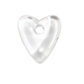 Frosted white transparent acrylic heart bead with center hole for DIY jewelry making - Crystal Heart / Large Hole Heart (White)