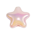 DIY pentagram star bead with aurora iridescent finish for jewelry making accessory - Straight Hole Flat Pentagram / Solid Pink
