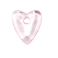 Transparent light pink heart-shaped acrylic resin bead with hole for DIY jewelry making - Crystal Heart / Large Hole Heart (Pink)